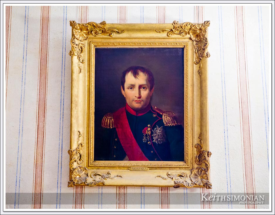 A simple portrait of Napoleon on the wall of his home in Ajaccio,France
