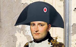 It must be a fine place to eat in Ajaccio, France if they have a life sized cutout of Napoleon.