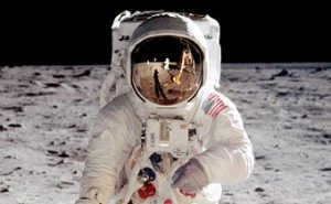 Buzz Aldrin poses for photo on the moon