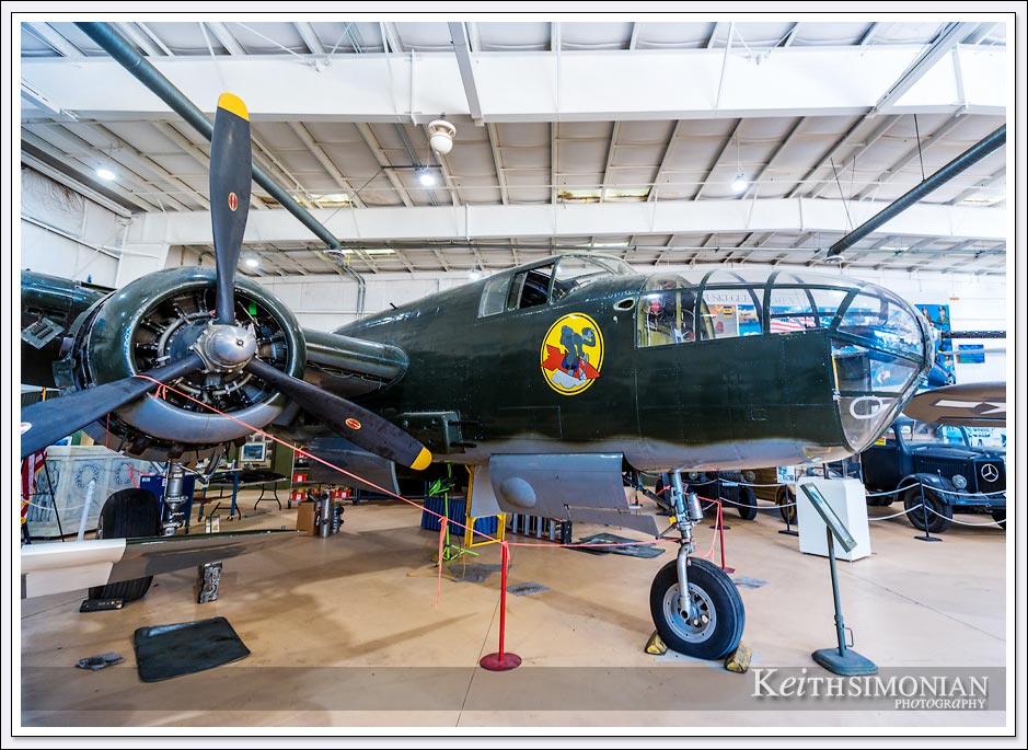 North American B-25 Mitchell Bomber on display at the Palm Springs air museum.