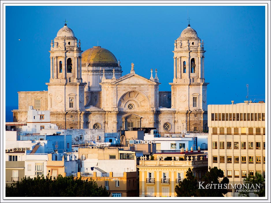 Telephoto view of Catedral de Cádiz - Cadiz, Spain.