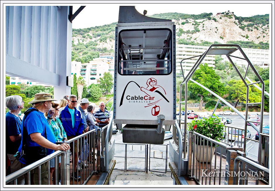 The Gibraltar cable car that takes you to the top of the rock. It was claimed the cable car could hold twenty-eight people, but it was rather crowded with just 24.