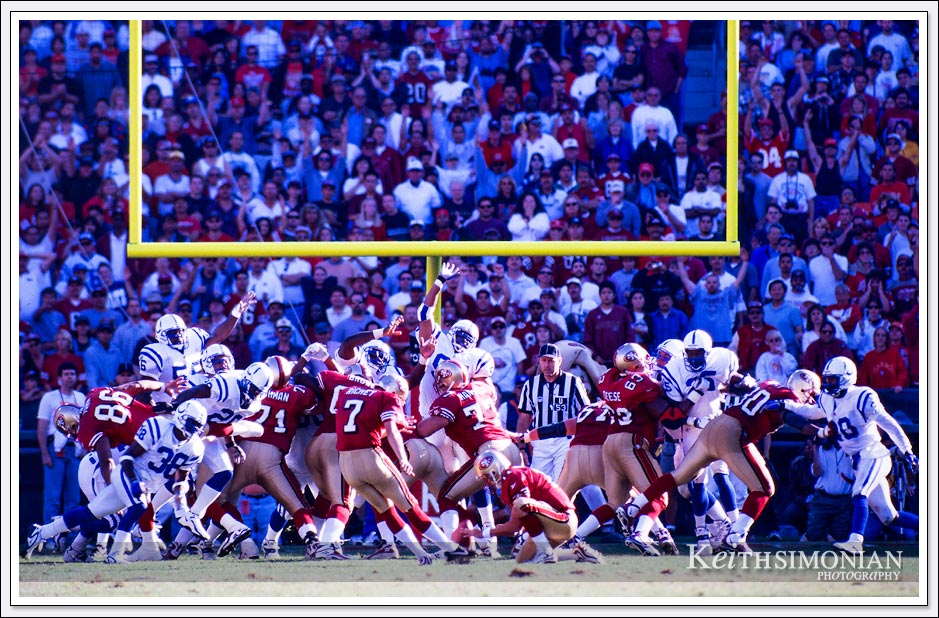 Game winning field goal by San Francisco 49er Wade Richey against the Indianapolis Colts. - October 18, 1998 - Candlestick Park