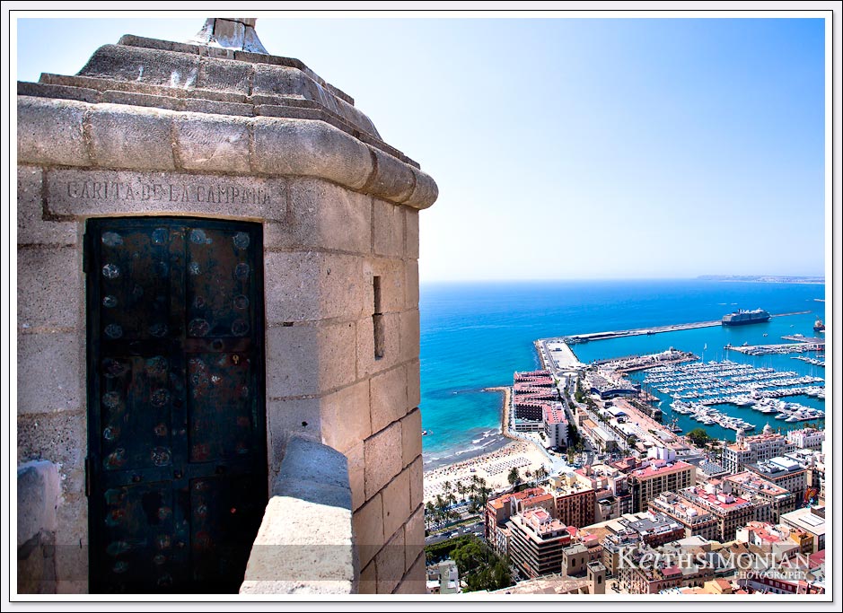 Lookout post on the Santa Bárbara Castle atop Alicante, Spain.
