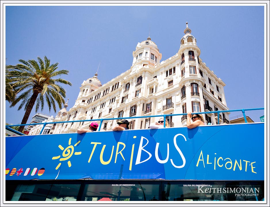 Turibas showing visitors the sites of Alicante, Spain.