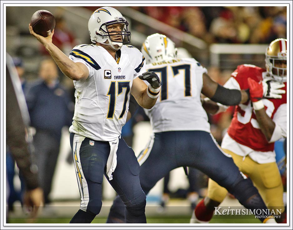 Phillip rivers #17 passes downfield against the San Francisco 49ers at Levi's Stadium