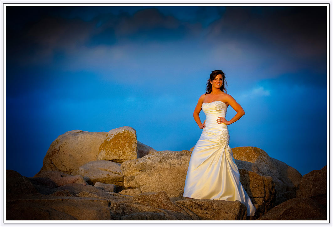 That golden late light at sunset will create amazing images from your bridal portrait at Lovers Point in Pacific Grove.