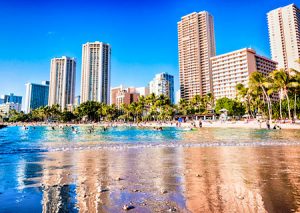 World famous Waikiki beach Hawaii