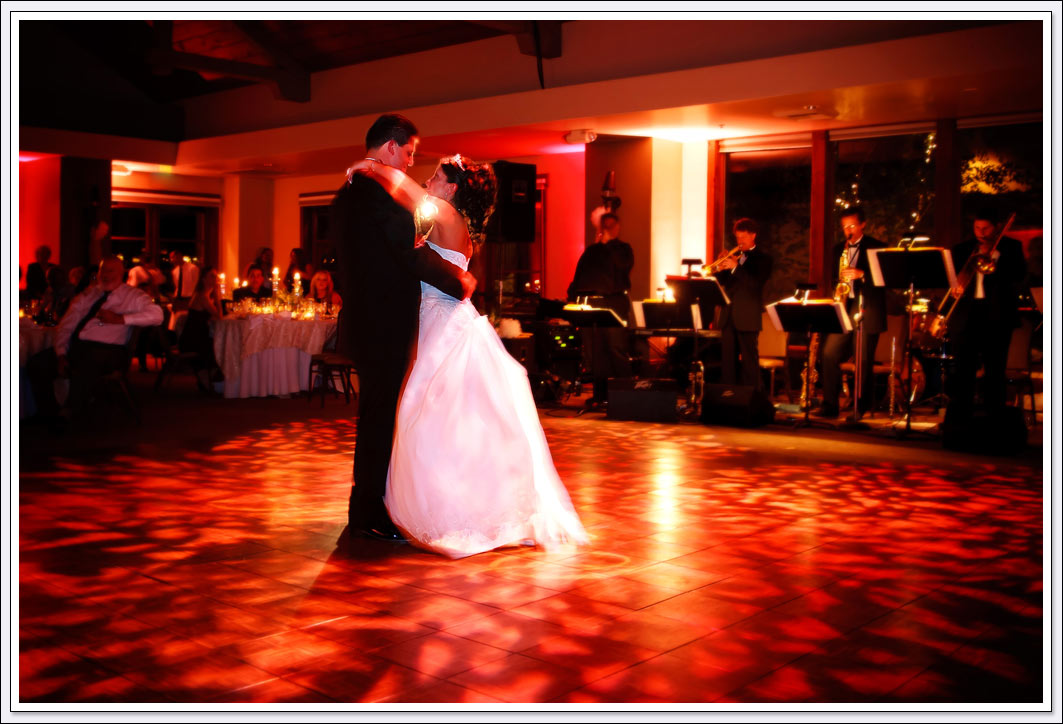 Bride and Groom's first dance during wedding reception at Wine and Roses in Lodi, CA.