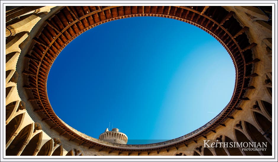 Circular opening of Bellver Castle - Palma Spain