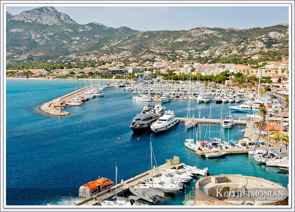 Crescent shaped bay of Calvi France in Corsica