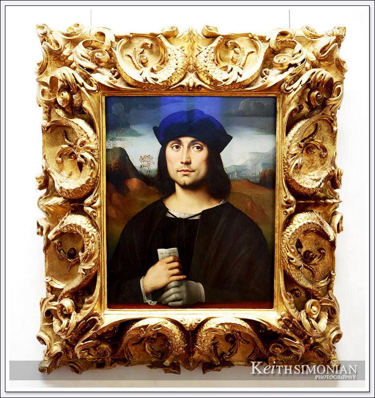 Painting of possibly Columbus hanging in Uffizi Gallery - Florence Italy