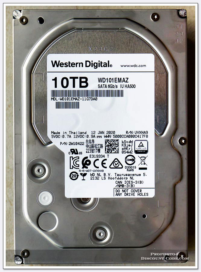 Western Digital Model # WD101EMAZ 10TB hard drive shucked from WD Elements external storage system.