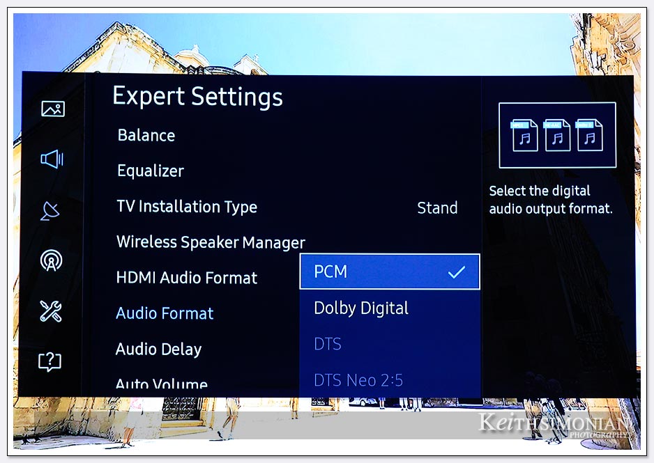 PCM settings for digital television