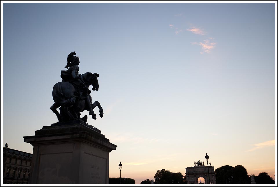 Paris France Statue at Sunset - Before Photo.