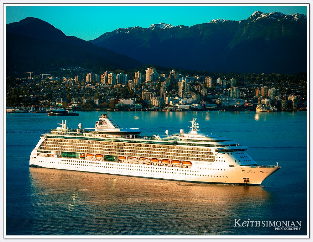 Royal Caribbean Radiance of the Seas returns to Vancouver BC, Canada after sea trials that were required after repairs.