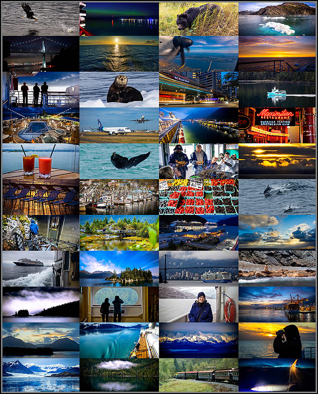 44 picture combo of two week Alaska cruise on the Holland America MS Noordam