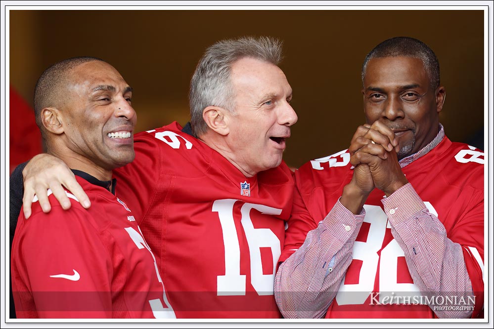 Roger Craig #33 - Joe Montana #16 - John Taylor #82