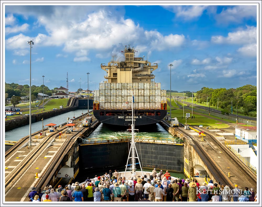 The Gatun locks in the Panama Canal.